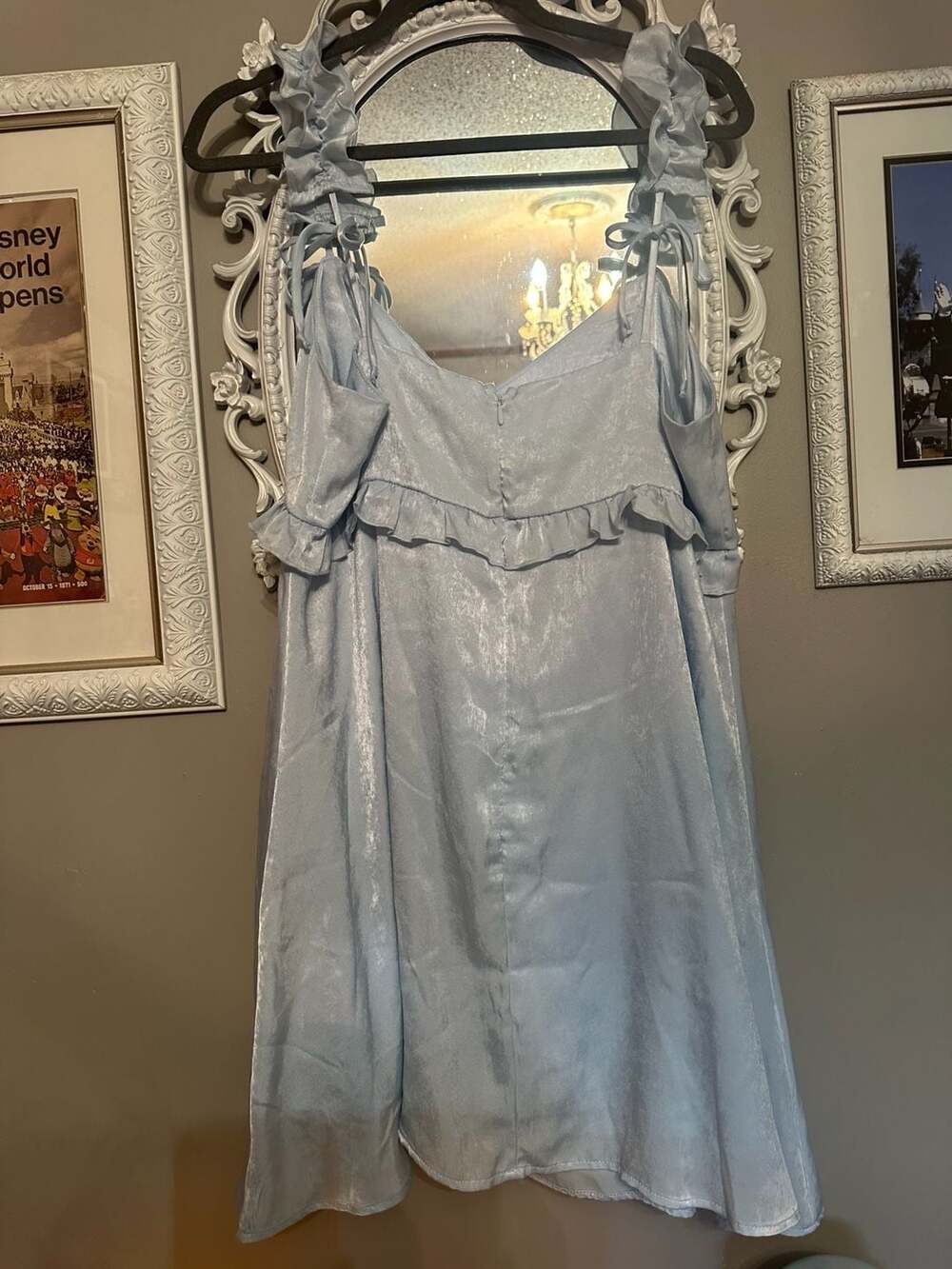 Wild Fable Light Blue Rosette Mini Babydoll Dress - Picture 8 of 9